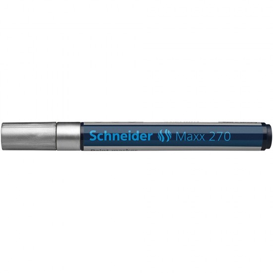 Marker cu vopsea SCHNEIDER Maxx 270, varf rotund 1-3mm - argintiu