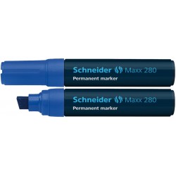 Permanent marker SCHNEIDER Maxx 280, varf tesit 4+12mm - albastru Permanent marker SCHNEIDER Maxx 280, varf tesit 4+12mm - albastru