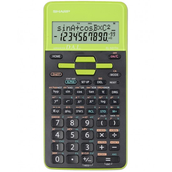 Calculator stiintific, 10 digits, 273 functiuni, 161x80x15mm, dual power, SHARP EL-531THGR-negru/ver