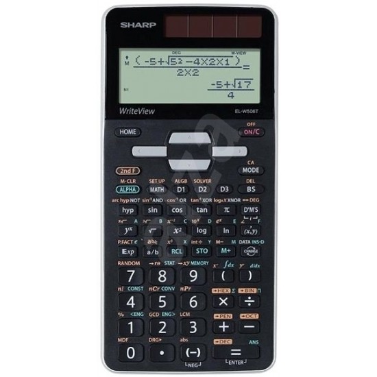 Calculator stiintific, 16 digits, 640 functiuni, 166x80x15 mm, dual power, SHARP EL-W506XSL-negru