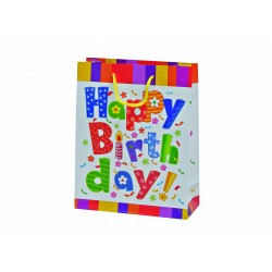 Punga de cadou colorata "Happy birthday!", pretul este pe bucata Punga de cadou colorata "Happy birthday!", pretul este pe bucata