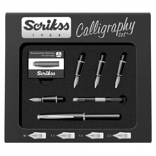 Navy CT Set Caligrafie Scrikss Calligraphic Pen Set