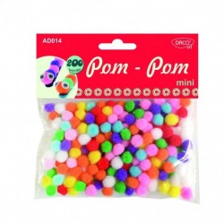 Pompom mix Mini DACO - AD014, 10mm, 200buc Pompom mix Mini DACO - AD014, 10mm, 200buc