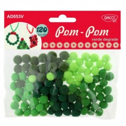 Pompom verde degrade DACO - AD053v, 10mm, 120buc Pompom verde degrade DACO - AD053v, 10mm, 120buc