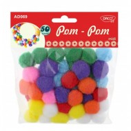 Pompom mix Midi DACO - AD069, 25mm, 50buc