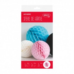 Sfere din hartie DACO - AD182RZ, 5/set, culoare roz