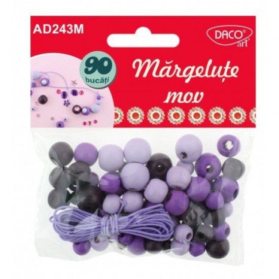 Kit creativ Margelute mov DACO - AD243, 90 piese