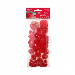 Pompom Rosu festiv DACO - AD279, 50buc Pompom Rosu festiv DACO - AD279, 50buc