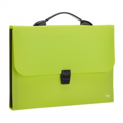 Servieta plastic cu maner 13 compart. div. cul. neon Deli Servieta plastic cu maner 13 compart. div. cul. neon Deli