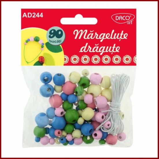 Kit creativ  Margelute dragute DACO - AD244, 90 piese