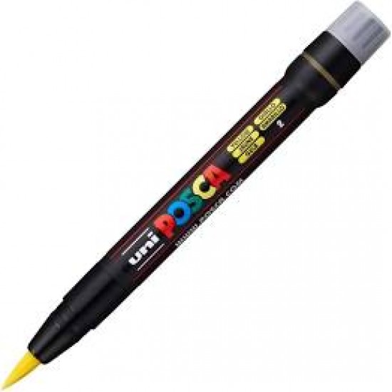 Marker pensula UNI Posca Brush PCF-350  galben