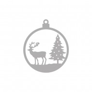 Punching template Christmas bauble Deer, 6.5cm ø, tab-bag 1pc