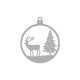 Punching template Christmas bauble Deer, 6.5cm ø, tab-bag 1pc